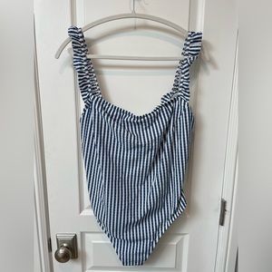 J. Crew Seersucker Pattern Swimsuit Size 12